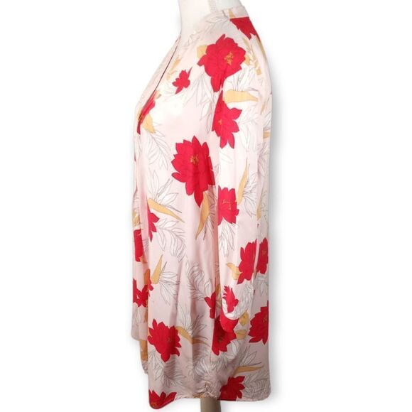 FOREVER 21 PINK & RED FLORAL SHIRT DRESS SZ.M EUC - Picture 4 of 6